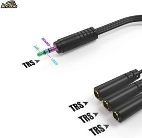 img 3 attached to 🎧 Ancable 9 Inch 3.5mm (1/8") Male to 3X Female Stereo Splitter Audio Cable with Gold-Plated Connectors - 3 Way Splitter