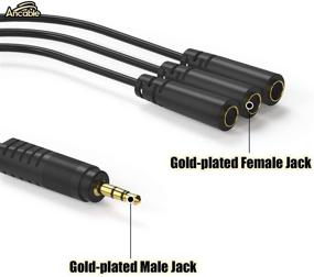 img 2 attached to 🎧 Ancable 9 Inch 3.5mm (1/8") Male to 3X Female Stereo Splitter Audio Cable with Gold-Plated Connectors - 3 Way Splitter