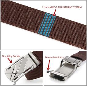 img 1 attached to 👔 Men's Accessories - Brown 110 Webbing Ratchet Automatic Buckle, 35mm Wide