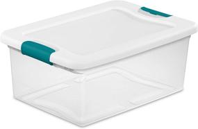 img 2 attached to Sterilite 15 Qt./14 L Latching Box Clears - Quart & White, 12 Piece: Highly Efficient Storage Solution