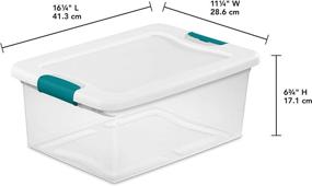 img 1 attached to Sterilite 15 Qt./14 L Latching Box Clears - Quart & White, 12 Piece: Highly Efficient Storage Solution