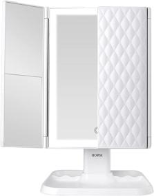 img 4 attached to 💄 Enhance Your Beauty Routine with Makeup Vanity Mirror - 3 Color Lighting Modes 72 LED Trifold Mirror, 1x/2x/3x Magnification, Touch Control Design, Portable High Definition Cosmetic Lighted Up Mirror