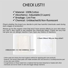 img 1 attached to 🧻 [VARUZA] Premium Unbleached Lint-Free Cotton Pads - 300 Count, Non-Fluorescent 3-Layered Facial Cotton Pads