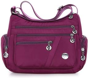 img 4 attached to Multi-Pocket Lightweight Crossbody Bags for Women - Small Nylon Satchel Purses with Adjustable Strap - Messenger Bag for Ladies