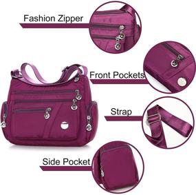 img 3 attached to Multi-Pocket Lightweight Crossbody Bags for Women - Small Nylon Satchel Purses with Adjustable Strap - Messenger Bag for Ladies