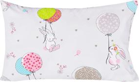 img 1 attached to 🐰 Cheerful Kids Twin Bedding Set: J-pinno Cute Cartoon Rabbit Bunny Sheets, 100% Cotton, Flat Sheet + Fitted Sheet + Pillowcase Set for Girls!