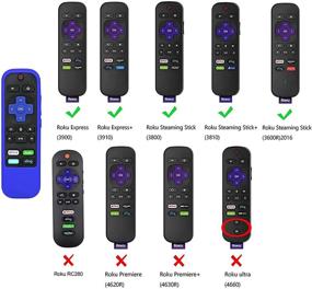 img 3 attached to 📱 Dark Blue Silicone Protective Cover for Roku 3600R/3800/3900/Voice RCAL7R Remote - Compatible with TCL Roku Steaming Stick/Voice/Express/Premiere TV Remote Controller