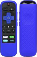 📱 dark blue silicone protective cover for roku 3600r/3800/3900/voice rcal7r remote - compatible with tcl roku steaming stick/voice/express/premiere tv remote controller logo