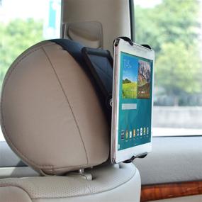 img 3 attached to 📱 Universal Car Headrest Mount Holder with Adjustable Clamp for iPads, Samsung Tablets, and Other Devices