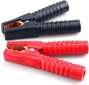 img 4 attached to 🔋 URBEST Black Red 50A Spring Loaded Car Auto Battery Cable Insulated Alligator Clamp Clips (High Current 200A Alligator Clip)