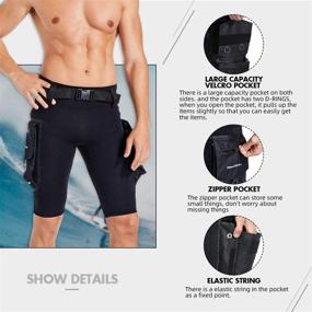 img 1 attached to Seaskin Men's Wetsuit Shorts - 2.5mm Thick Neoprene Trunks with Large Pocket for Snorkeling, Swimming, Diving, Canoeing - Premium Warmth