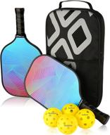 🏓 yuego pickleball paddles - lightweight fiberglass surface, honeycomb core - pickleball rackets for beginners to professionals - cushion comfort grip pickleball paddles set of 2 with 4 indoor and outdoor balls and 1 bag логотип