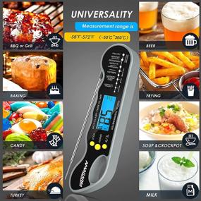 img 1 attached to 🌡️ AMAGARM Instant Read Meat Thermometer - Ultra Fast and Waterproof Digital Food Thermometer with Backlight, Magnet, and Foldable Probe. Ideal for Kitchen Cooking, Deep Fry, Outdoor BBQ, and Grill.