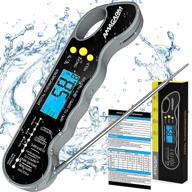 🌡️ amagarm instant read meat thermometer - ultra fast and waterproof digital food thermometer with backlight, magnet, and foldable probe. ideal for kitchen cooking, deep fry, outdoor bbq, and grill. logo