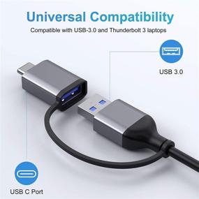 img 2 attached to USB C Hub Adapter Dongle for MacBook Pro Air M1, USB 3.0 Hub with Dual HDMI, Dual Monitor Adapter Compatible with Surface Pro/Go, Chromebook, Dell, HP, Lenovo Laptops