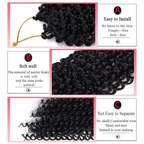 img 1 attached to 7 пакетов Passion Twist Crochet Hair, 12 дюймов косические кудри, волна воды для плетения Passion Twist - 22 прядей в пакете, синтетическое волокно для наращивания волос (#1B)