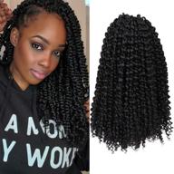 7 пакетов passion twist crochet hair, 12 дюймов косические кудри, волна воды для плетения passion twist - 22 прядей в пакете, синтетическое волокно для наращивания волос (#1b) логотип