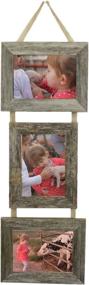 img 4 attached to 🖼️ My Barnwood Frames: Handcrafted 3-Pack of Reclaimed Barn Wood Frames, Hanging on Burlap Ribbon - USA Made (Landscape-Portrait-Landscape)