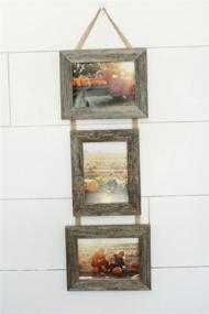 img 3 attached to 🖼️ My Barnwood Frames: Handcrafted 3-Pack of Reclaimed Barn Wood Frames, Hanging on Burlap Ribbon - USA Made (Landscape-Portrait-Landscape)