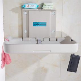 img 1 attached to 👶 Convenient and Safe Modundry Fold Down Baby Changing Station Horizontal Baby Change Table - Ideal for Commercial Restrooms (2 White Granite)