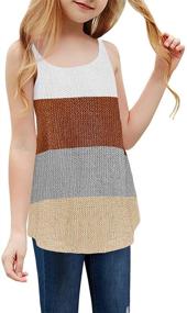img 4 attached to Xineppu Girls Summer Striped Sleeveless Girls' Clothing: Trendy Tops, Tees & Blouses