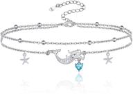 🌙 sianilvera s925 sterling silver adjustable foot charm anklet bracelet: moon, star, ocean animals - perfect gift for women and girls logo