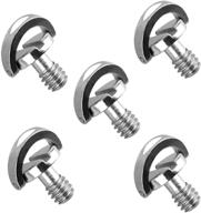 📷 5 packs of stainless steel d shaft d-ring 1/4" tripod screw, mounting screw adapter, quick release camera screw for camera camcorder tripod monopod with qr quick release plate logo