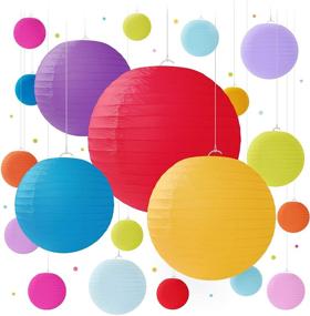 img 4 attached to Avoseta's 20 Vibrant Paper Lanterns for Birthdays, Weddings, Parties &amp; Events - Round Hanging Lantern Set of 6&#34;, 8&#34;, 10&#34;, 12&#34; Sizes (5 of Each)