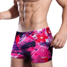 img 4 attached to KGKE Men's Square Leg Short Swim Suit: PBT Fabric for Shape Retention & Quick Drying