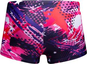 img 2 attached to KGKE Men's Square Leg Short Swim Suit: PBT Fabric for Shape Retention & Quick Drying