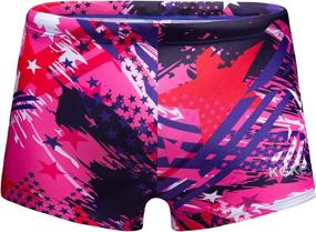 img 3 attached to KGKE Men's Square Leg Short Swim Suit: PBT Fabric for Shape Retention & Quick Drying