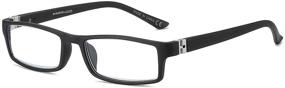 img 4 attached to 👓 PARANOID Anti-Blue Reading Glasses 2.5X: High-Definition Lenses for Computers, Game Consoles, and TV with Anti-Glare & Elastic Paint Coating – Suitable for Men and Women (Black, 4.00), 180° Spring Hinges Frames