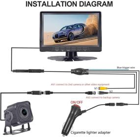 img 1 attached to 🚦 Kecxny AHD 1080P Backup Camera Kit with 7 Inch Monitor - IP68 Waterproof, Night Vision Rear/Front View Camera System for Driving/Reversing - Wired Observation System for Truck, Trailer, Bus, Oversize Vehicles