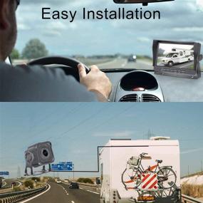 img 2 attached to 🚦 Kecxny AHD 1080P Backup Camera Kit with 7 Inch Monitor - IP68 Waterproof, Night Vision Rear/Front View Camera System for Driving/Reversing - Wired Observation System for Truck, Trailer, Bus, Oversize Vehicles