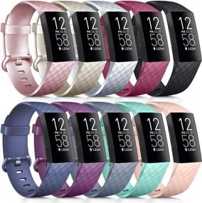 img 4 attached to Silicone Wristbands Compatible Fitbit Replacement