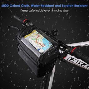 img 1 attached to 🚴 WOTOW Large Reflective Bike Handlebar Bag: Water-Resistant Storage Pannier with Touchable Transparent Phone Holder Pouch for Outdoor Cycling, Men and Women, Road and MTB