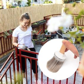 img 3 attached to 🖌️ High-Quality Professional Chalk and Milk Painting Brush Set for Furniture, DIY Projects - Soft Round, Stencils, Large Oval Brushes - Easy Cleaning