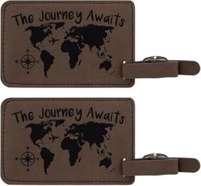 img 4 attached to Journey Awaits Luggage Engraved Leather Travel Accessories