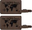 journey awaits luggage engraved leather travel accessories logo