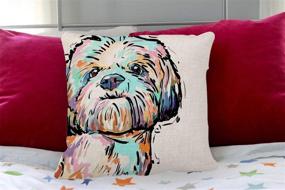 img 1 attached to Vibrant Cartoon Dog Cushion Cover for Stylish Home Décor - 18 x 18 Inch