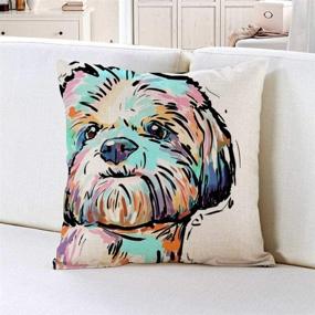 img 3 attached to Vibrant Cartoon Dog Cushion Cover for Stylish Home Décor - 18 x 18 Inch