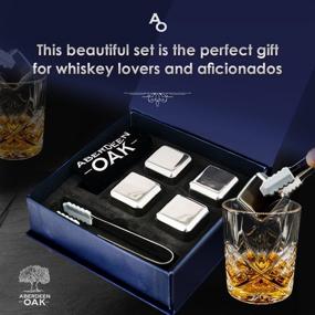 img 1 attached to 🥃 Aberdeen Oak Whiskey Stones Set - Whiskey Ice Cubes, Stainless Steel Chilling Rocks, Large Whiskey Stone, Bar Accessories - Set of 4 - Ideal Gifts for Dad, Bourbon Enthusiasts