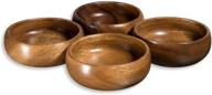 🏺 exquisite acacia wood hand carved calabash bowls: enhancing your home décor with unique craftsmanship logo