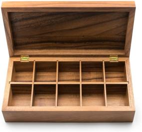 img 4 attached to Ironwood Gourmet Acacia Wood 🍃 Double Tea Box - Rectangular Vauxhall Design
Железное дерево Акация 🍃 Двойная чайная шкатулка - Прямоугольный дизайн Воксхолл