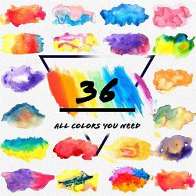 img 2 attached to 🎨 Emooqi Watercolor Brush Pens: 36 Colors for Real Brush Pens, 2 Blending Brushes & 8 Watercolor Paper - Ideal for Artists, Beginners, Colouring Books, Calligraphy, Drawing