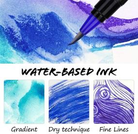 img 1 attached to 🎨 Emooqi Watercolor Brush Pens: 36 Colors for Real Brush Pens, 2 Blending Brushes & 8 Watercolor Paper - Ideal for Artists, Beginners, Colouring Books, Calligraphy, Drawing