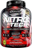 muscletech nitro-tech: premium whey protein powder for optimal muscle gain & sports nutrition 🍓 - lean protein builder for men & women - strawberry flavor, 4 lb (40 servings) logo