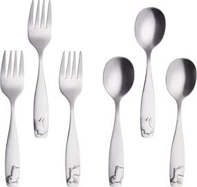 img 1 attached to ANNOVA Silverware Childrens Flatware Stainless Feeding and Solid Feeding