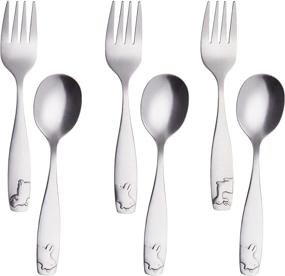 img 4 attached to ANNOVA Silverware Childrens Flatware Stainless Feeding and Solid Feeding