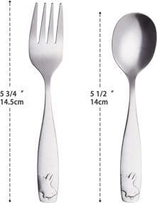 img 3 attached to ANNOVA Silverware Childrens Flatware Stainless Feeding and Solid Feeding